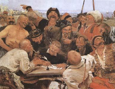 llya Yefimovich Repin Zaporozhian Cossacks (sketch) (mk09) Sweden oil painting art